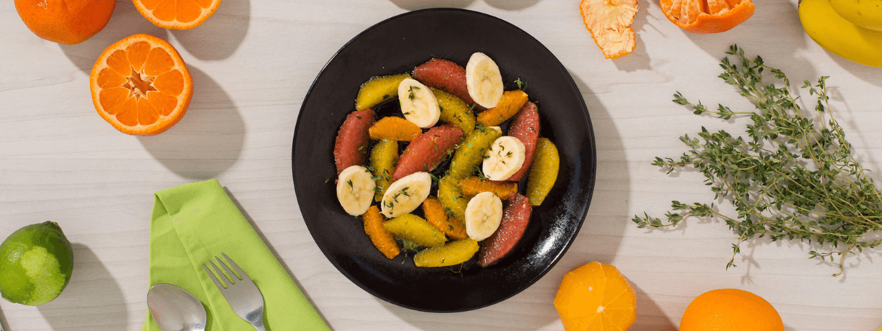 Ensalada de frutas amarillas
