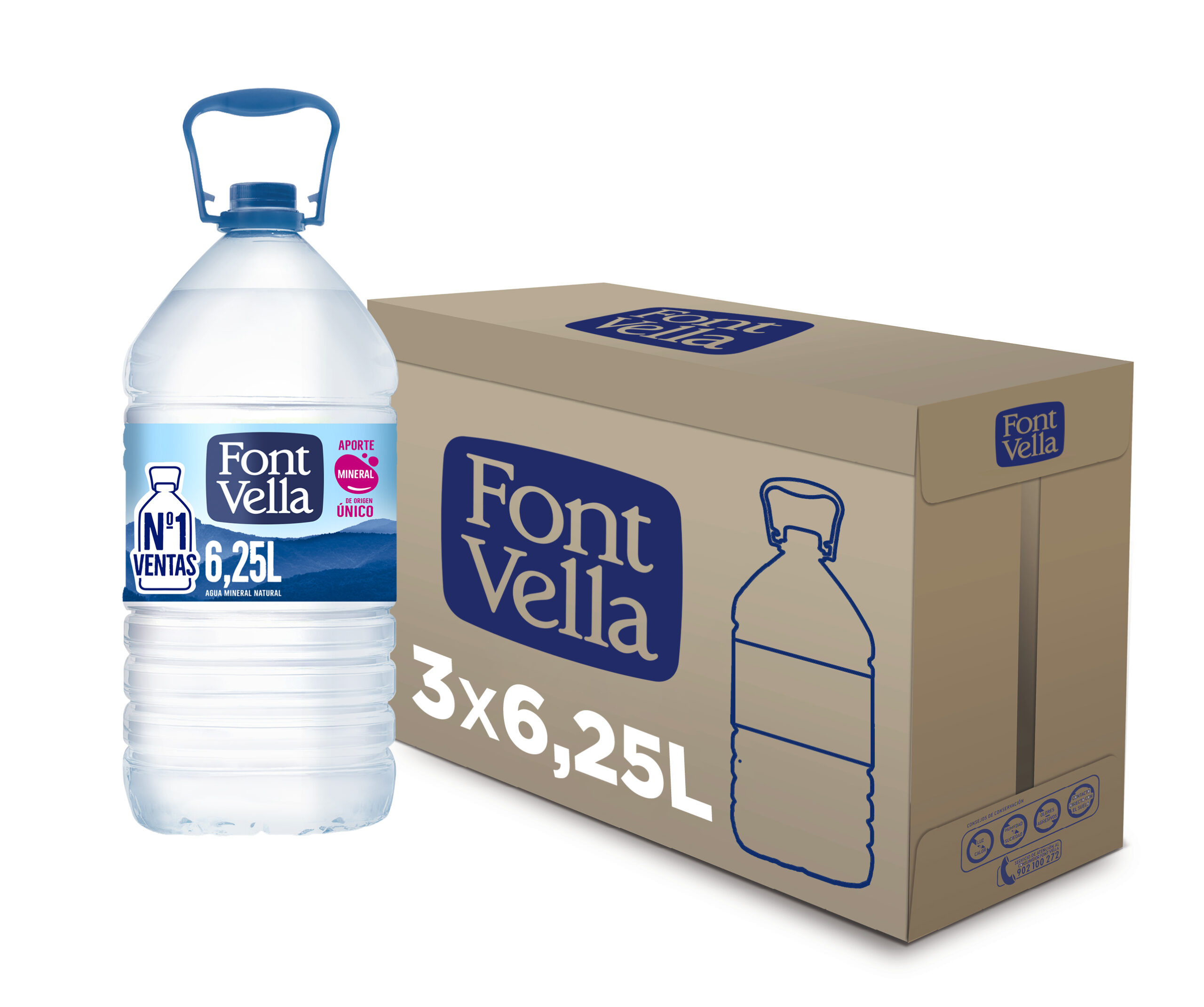 Agua fontvella 1,5 litros caja 6 botellas fv15l